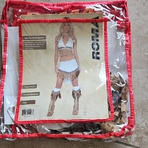 Roma White and Brown Fringe Costume Set